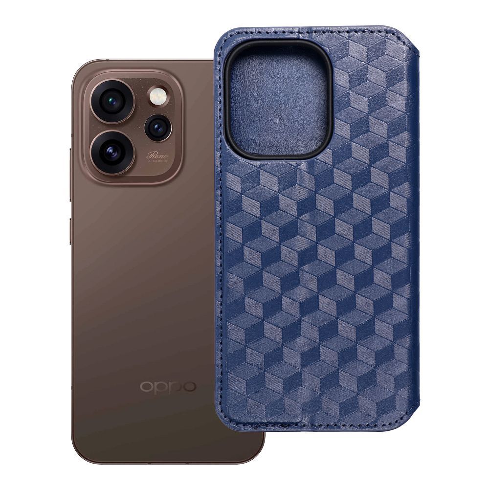 Atverčiamas dėklas Oppo Reno 15 Pro 5G Cubic Book, mėlynas