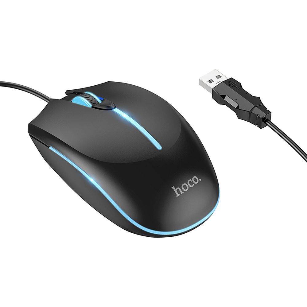 Laidinė žaidimų pelė Hoco USB A 2400 dpi GM37 juoda