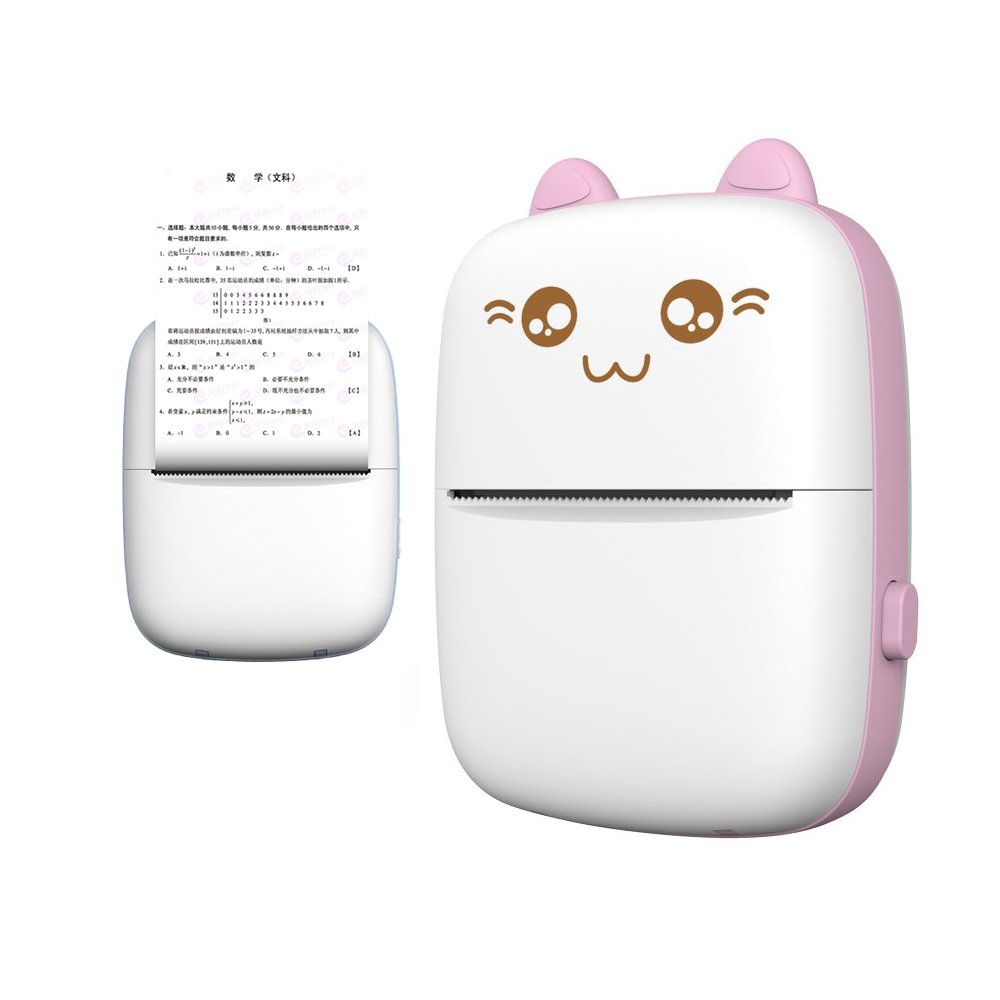 HURC9 Bluetooth Mini Kitty terminis spausdintuvas su programėle - rožinė