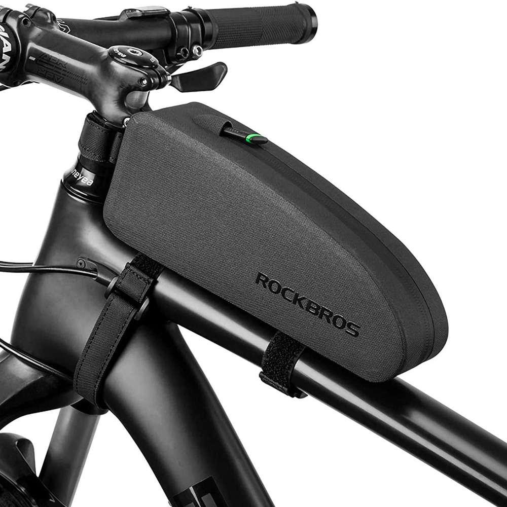 Rockbros AS-019-1 neperšlampamas dviračio rėmo krepšys, 1.6 l - juodas