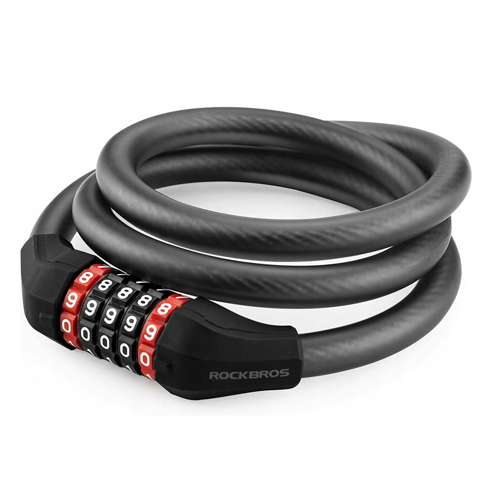 Rockbros RKS507-1BK dviračio spyna su kodu 1.8 m - juoda