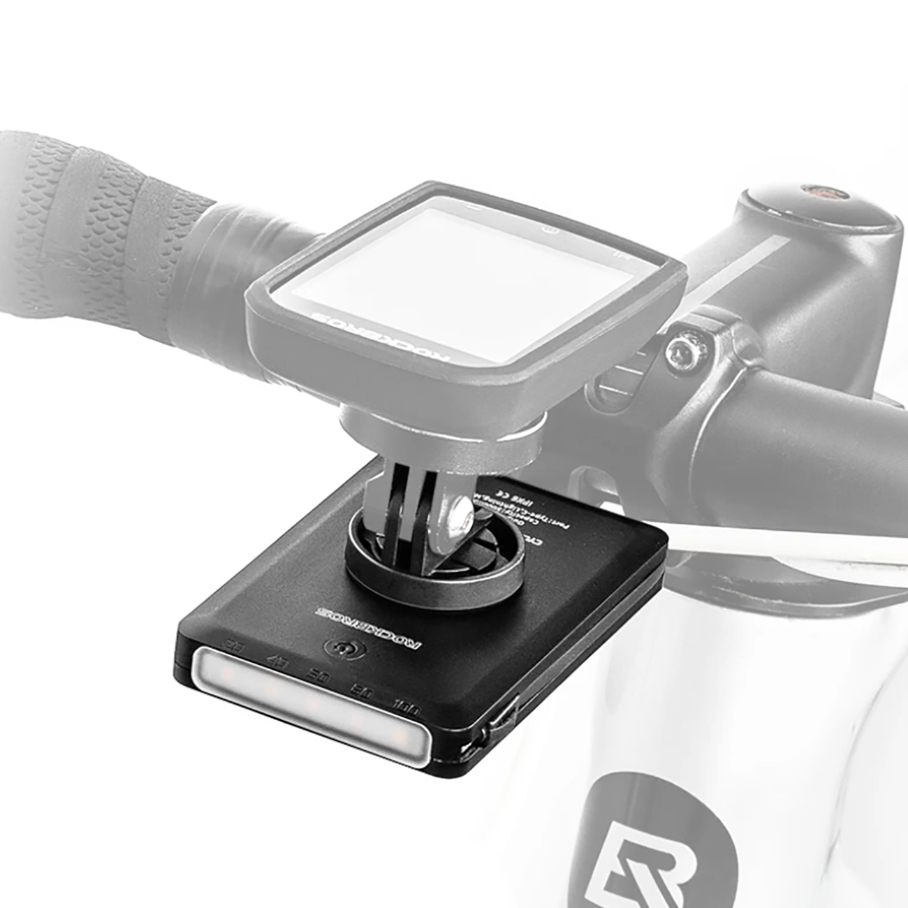 Rockbros JP008 priekinis dviračio žibintas su išorine baterija 5000mAh 150lm IPX6 - juodas