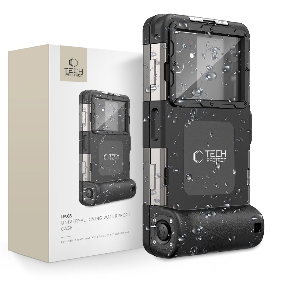 TECH-PROTECT IPX8 UNIVERSALUS DIVING Vandeniui atsparus dėklas JUODAS