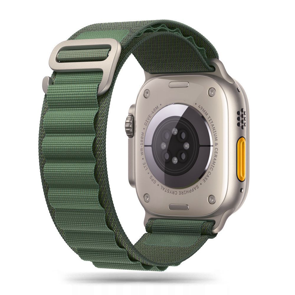 TECH-PROTECT NYLON PRO APPLE WATCH 4 / 5 / 6 / 7 / 8 / 9 / SE / ULTRA 1 / 2 (42 / 44 / 45 / 49 MM) kariškos žalias