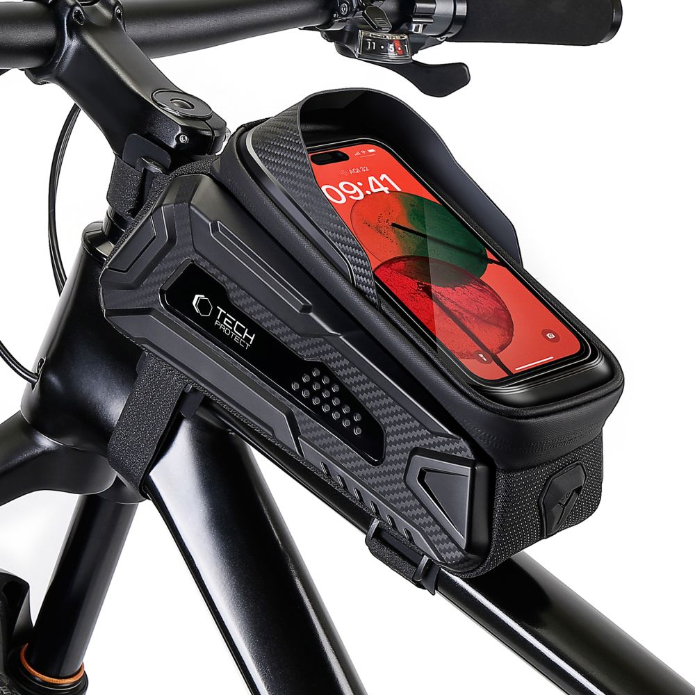 Tech-Protect V2 dviračio krepšys su vieta telefonui 1.2 l - juoda