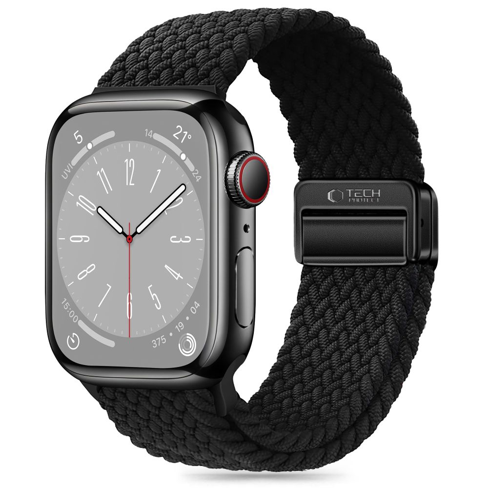 TECH-PROTECT NYLONMAG APPLE WATCH 6 / 7 / 8 / 9 / 10 / SE / ULTRA 1 / 2 (44 / 45 / 46 / 49 MM) JUODAS