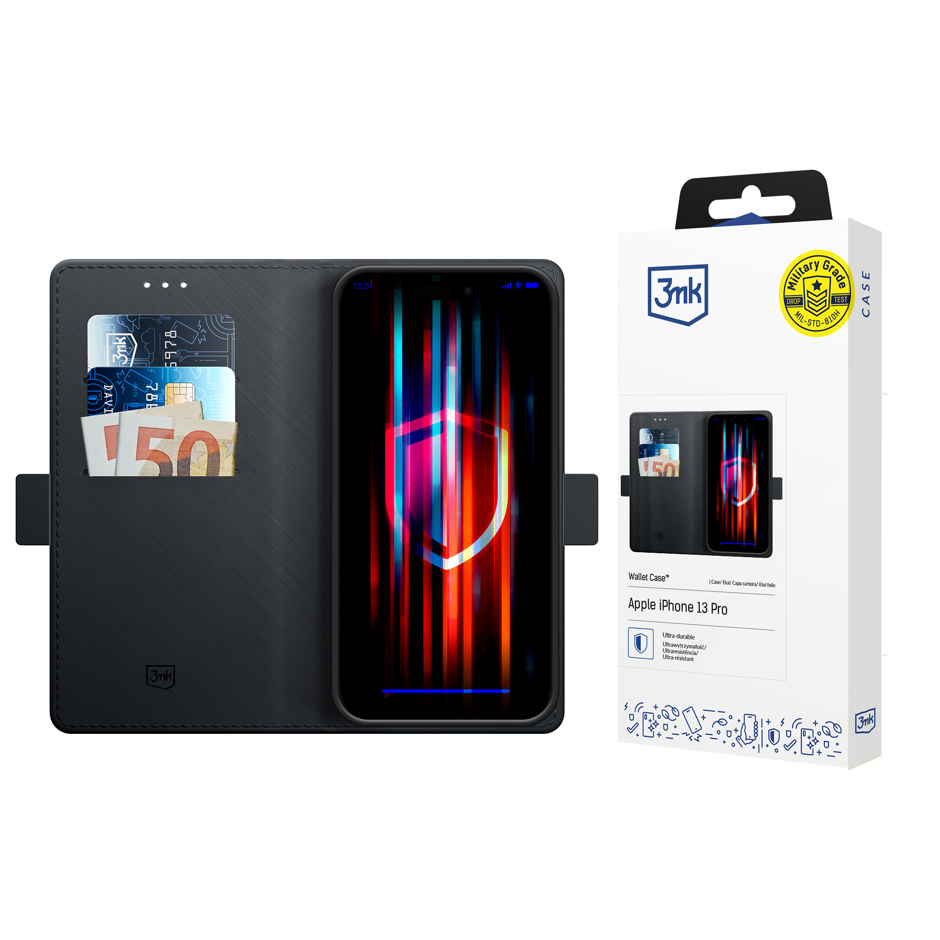 Чехол-кошелёк 3mk для Apple iPhone 13 Pro Max - чёрный