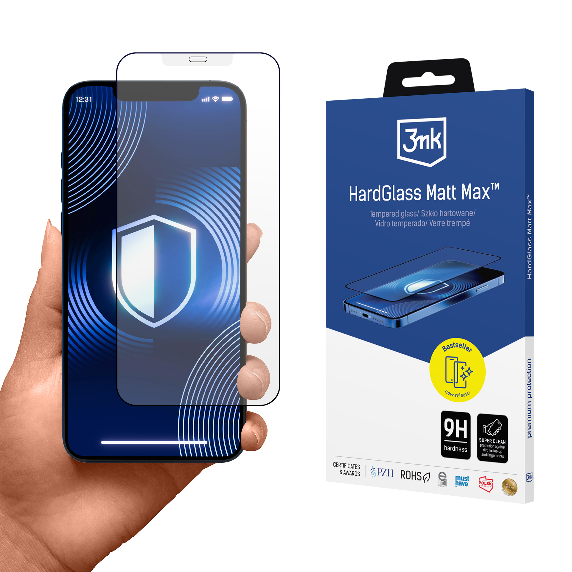 Matinis grūdintas stiklas 3mk HardGlass Matt Max Apple iPhone 12 Pro Max