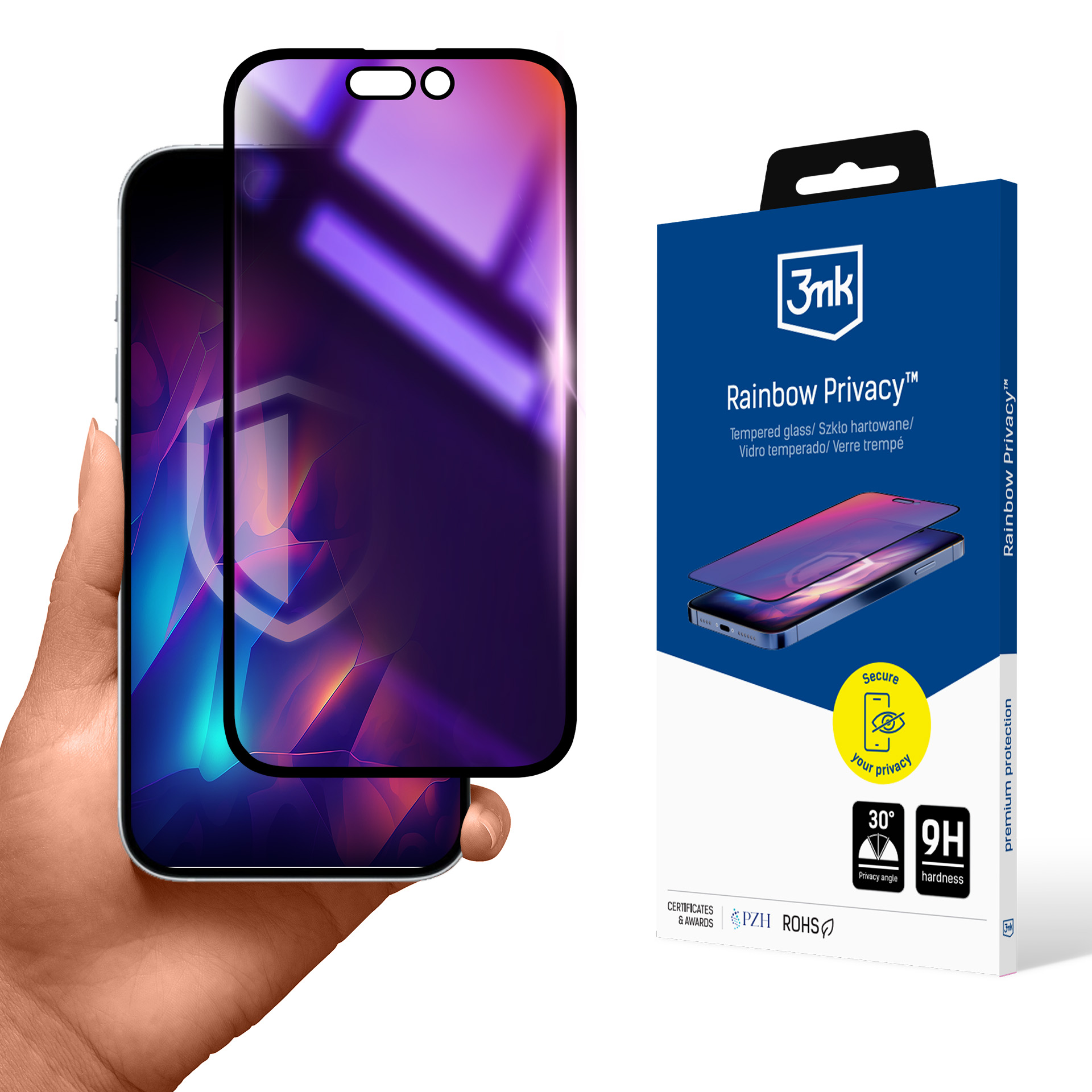 3mk Aizsargstiklas Rainbow Privacy Apple iPhone 15
