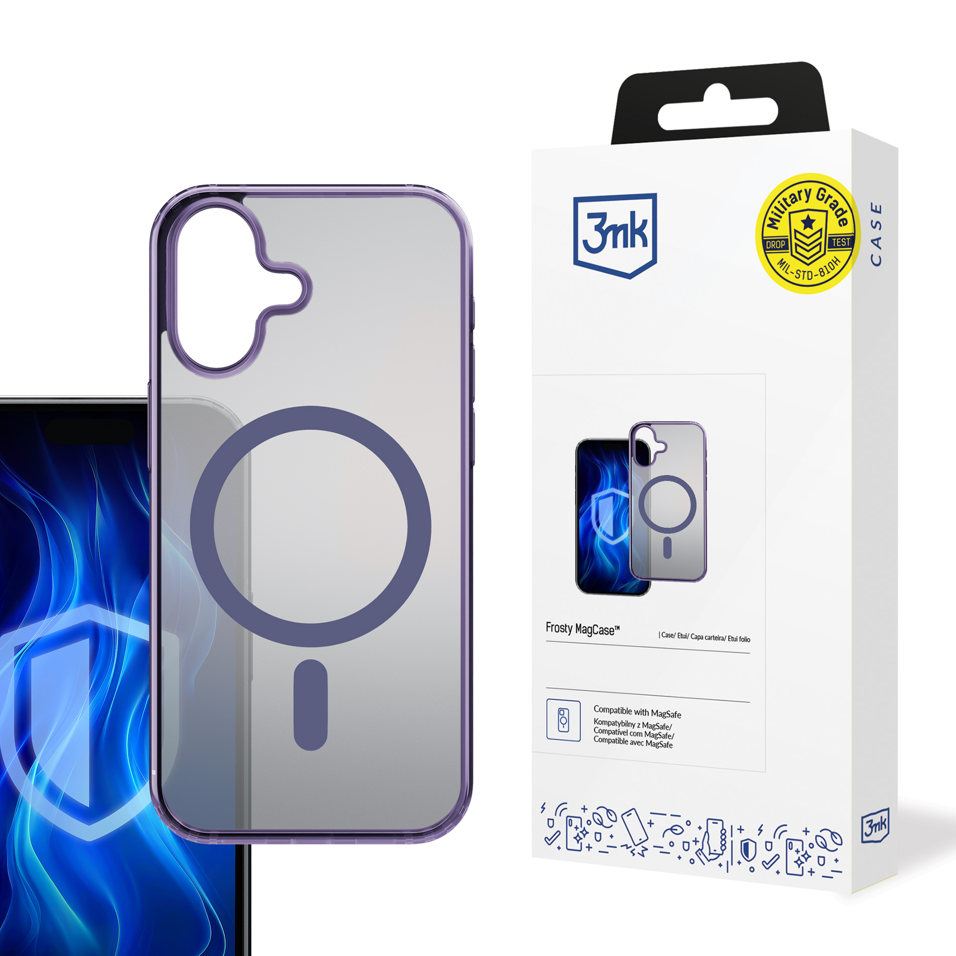 3mk Frosty MagCase фиолетовый для Apple iPhone 16 Plus - фиолетовый