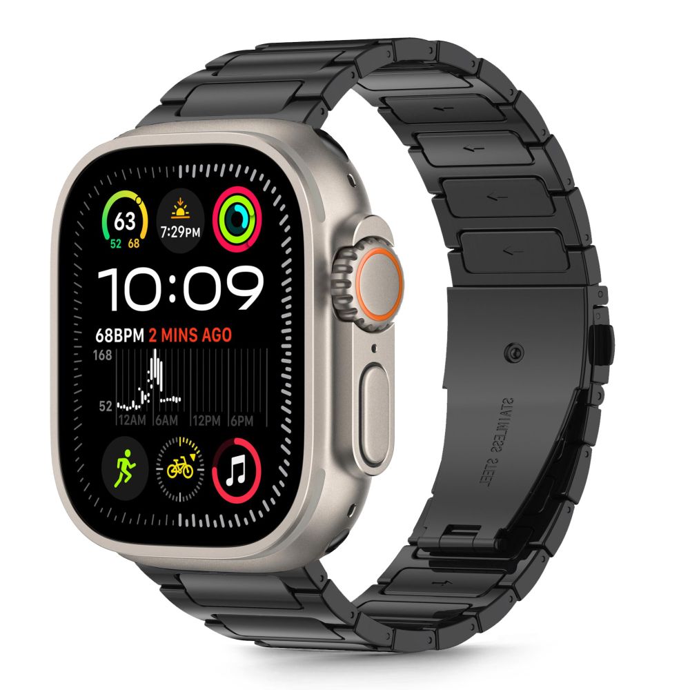 Dirželis TECH-PROTECT STAINLESS CLASSIC APPLE WATCH 6 / 7 / 8 / 9 / 10 / SE / ULTRA 1 / 2 (44 / 45 / 46 / 49 MM) juodas