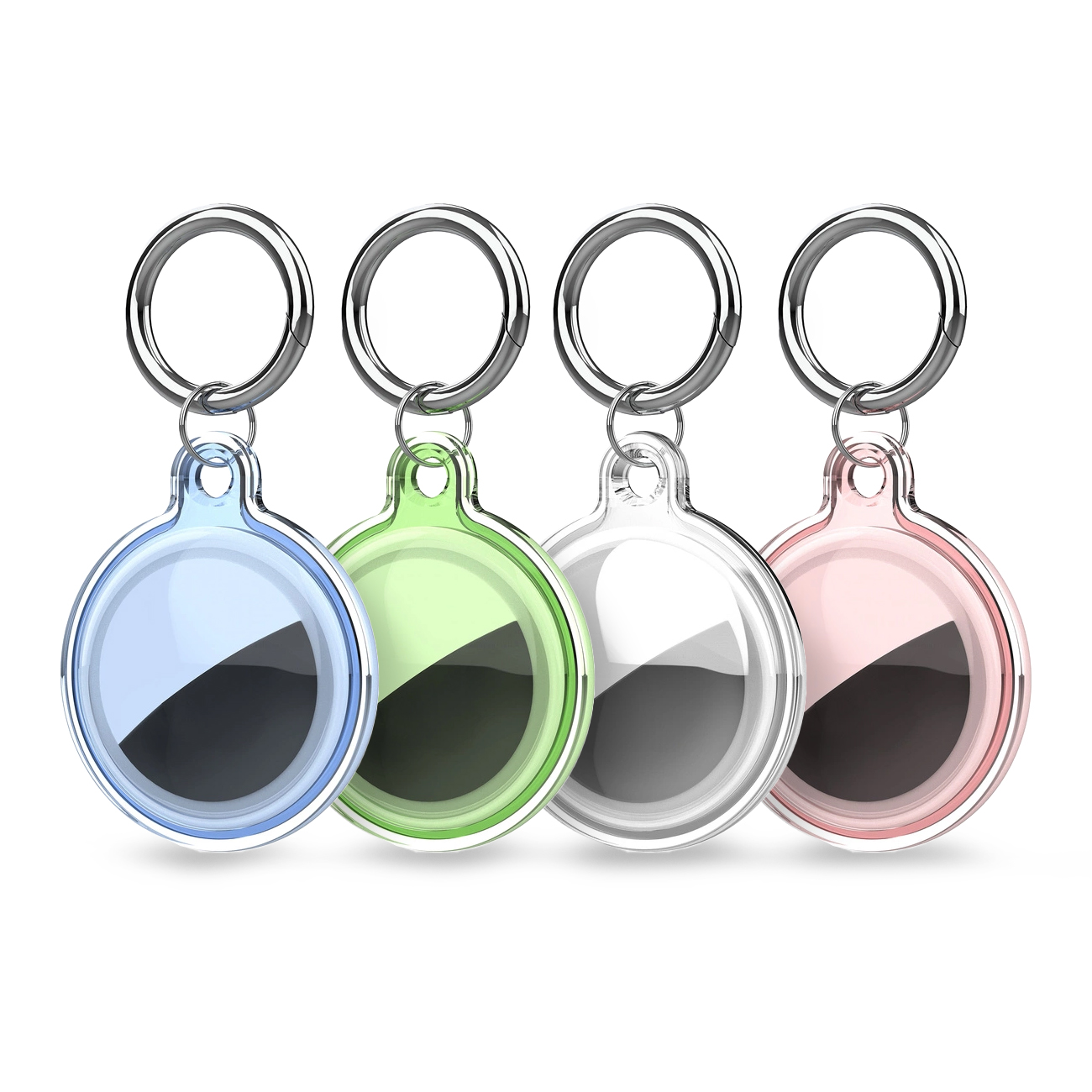 Apple AirTag waterproof case - transparent, green, blue, pink - 4 pieces
