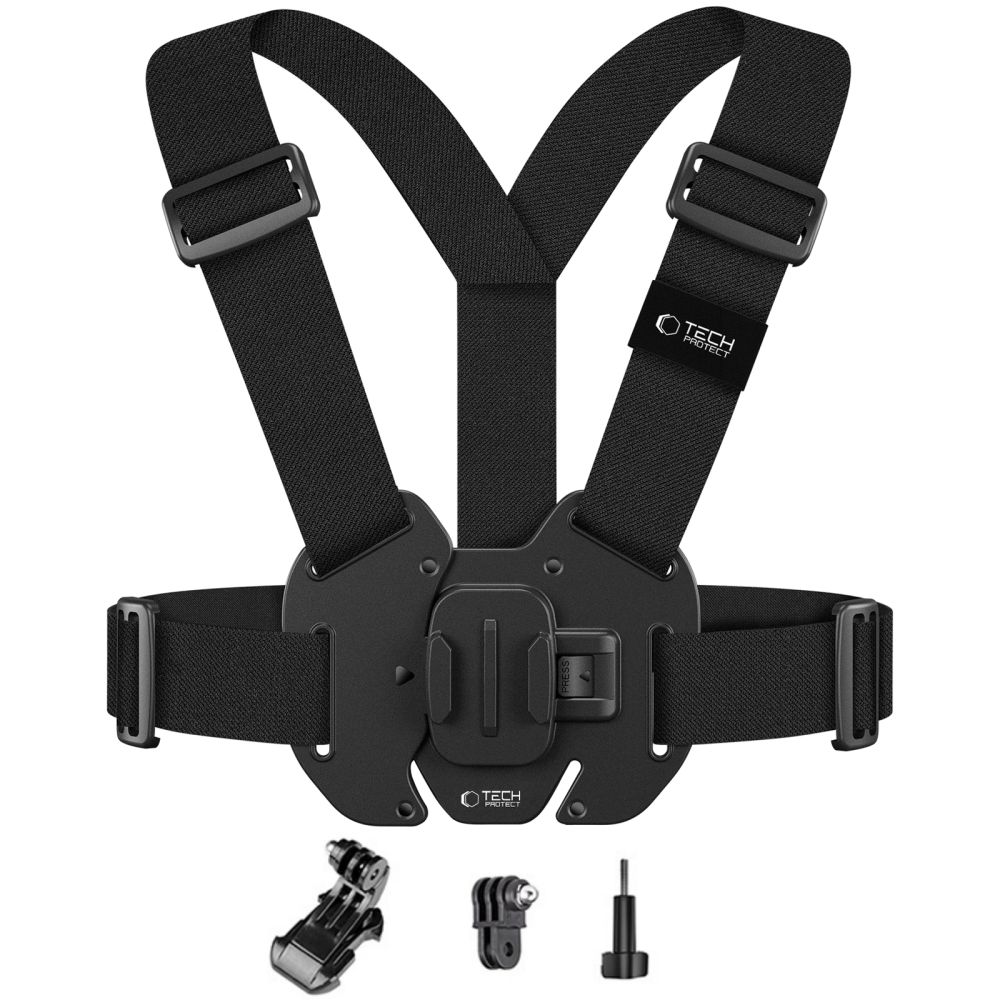 Krūtinės laikiklis TECH-PROTECT GA100 CHEST MOUNT GOPRO / DJI juodas