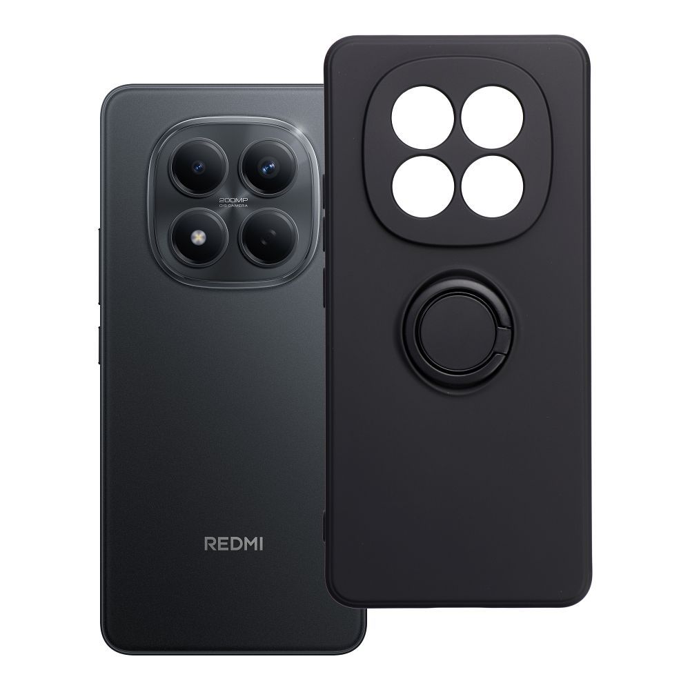 Silikoninis dėklas su žiedu Xiaomi Redmi Note 15 5G juodas