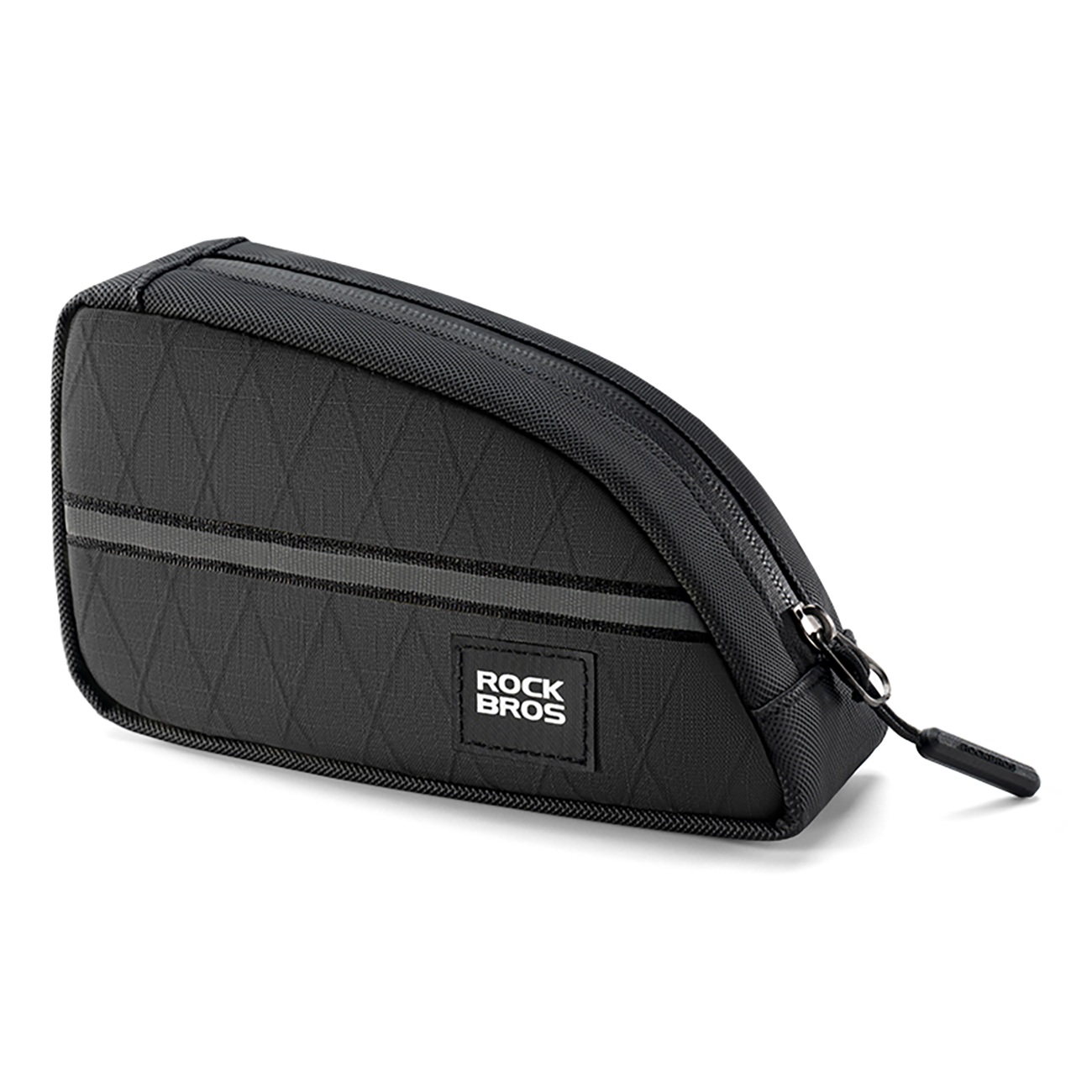 Rockbros trikampis dviračio rėmo krepšys 0.8 l - juoda