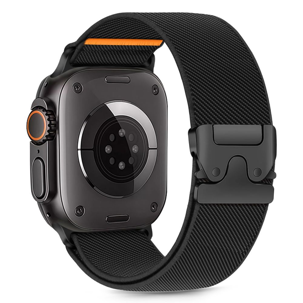 TECH-PROTECT NYLON CLASP APPLE WATCH 6 / 7 / 8 / 9 / 10 / SE / ULTRA 1 / 2 (44 / 45 / 46 / 49 MM) JUODAS