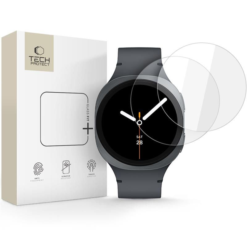 Tech-Protect Glass Fit+ 2 vnt. temperuotas stiklas skirtas Samsung Galaxy Watch 8 44 mm - skaidrus