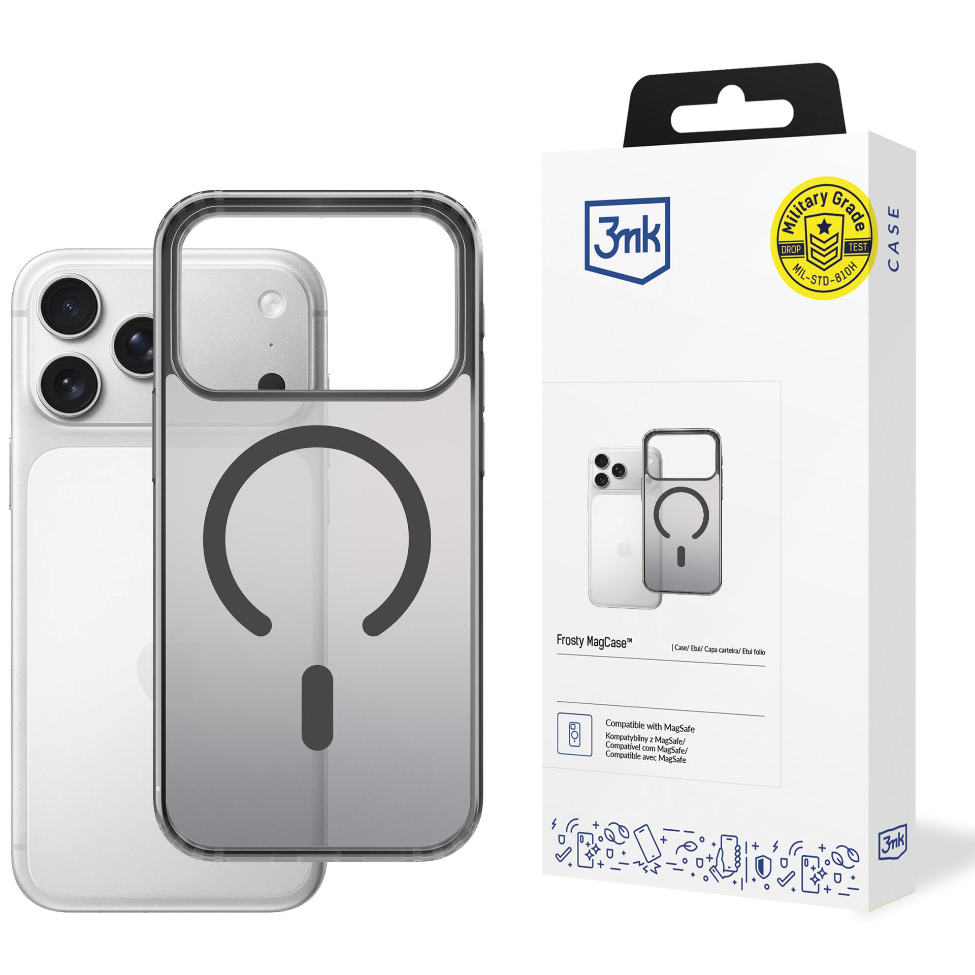 Чехол 3mk Frosty MagCase Apple iPhone 17 Pro Max чёрный