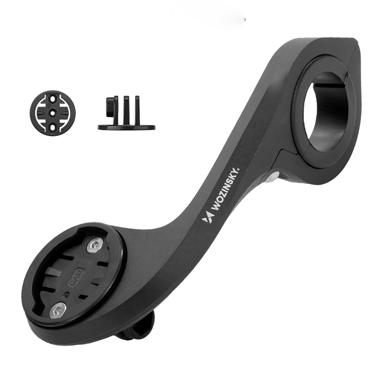 Wozinsky WUG-01B universalus dviračio vairo laikiklis Garmin kompiuteriui, kamerai ir žibintui – juodas