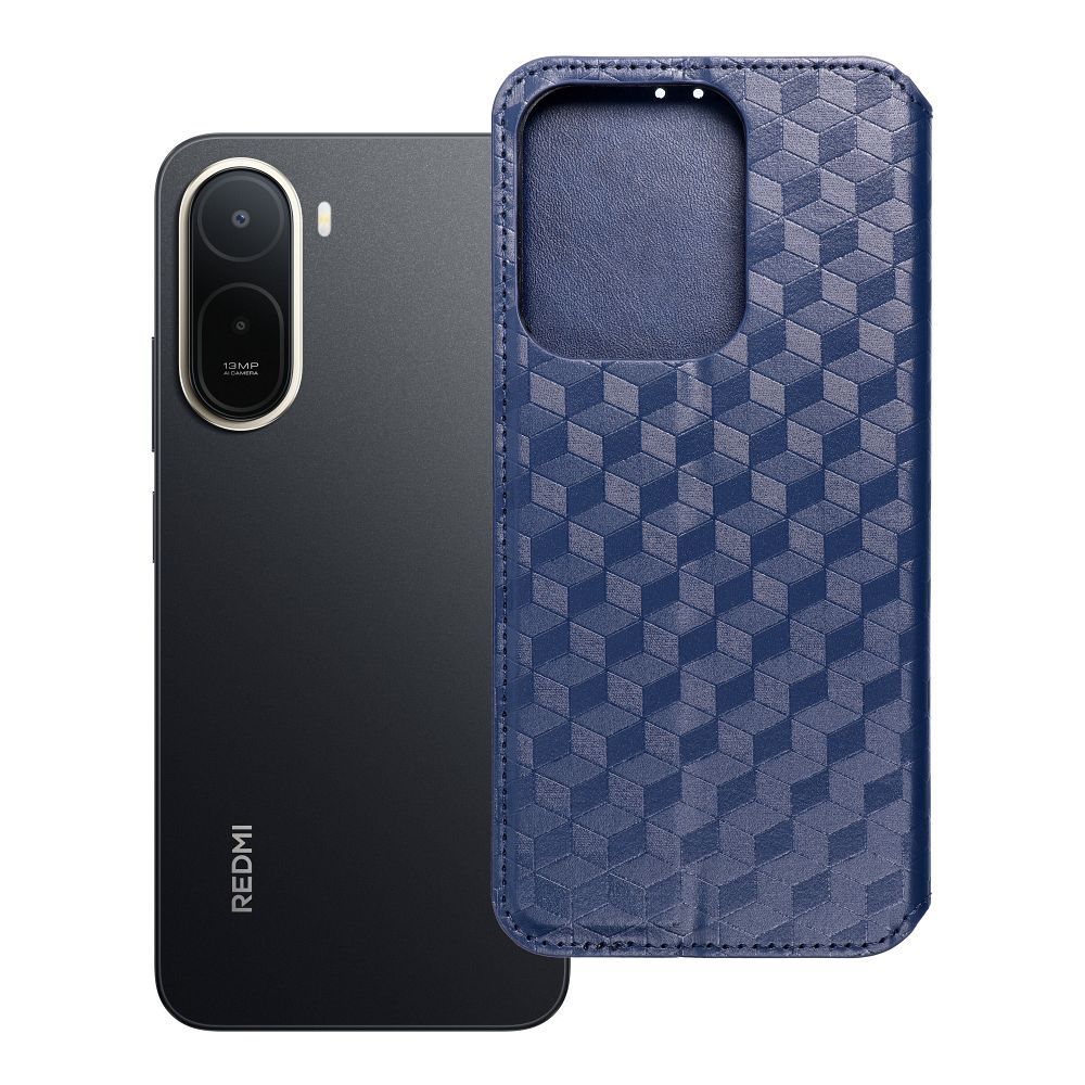 Atverčiamas dėklas Xiaomi Redmi A7 PRO Cubic Book, mėlynas