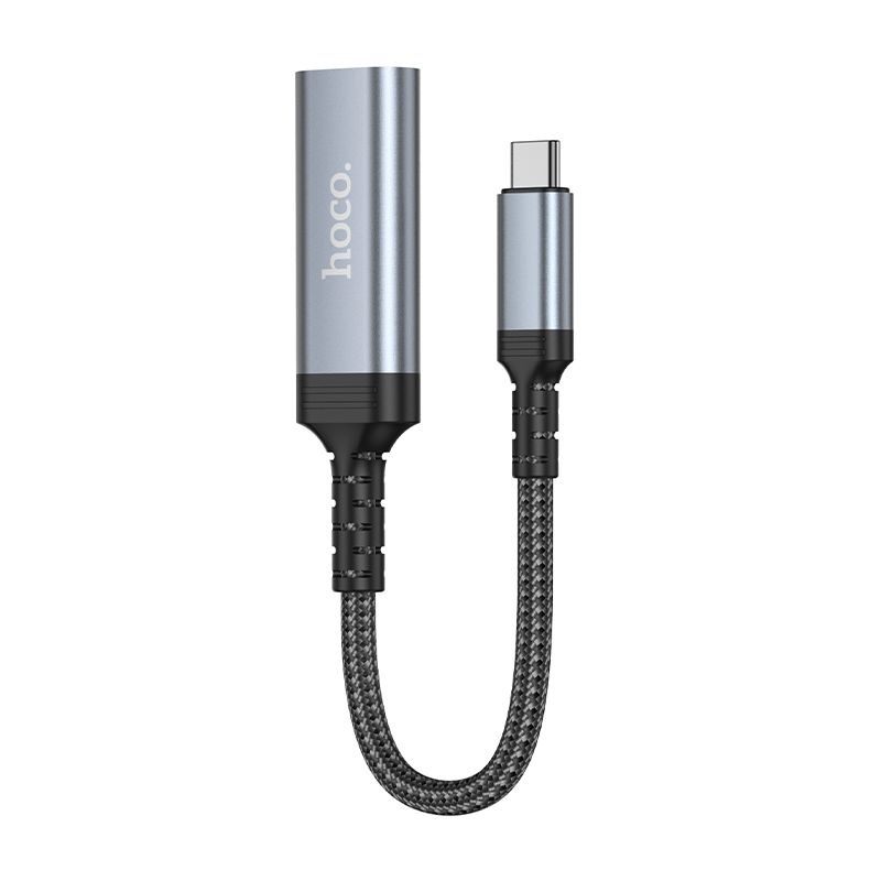 Konversijos laidas iš USB C į HDMI moteriškas Hoco 4K 30Hz 0,2 m UA43A plieninis pilkas