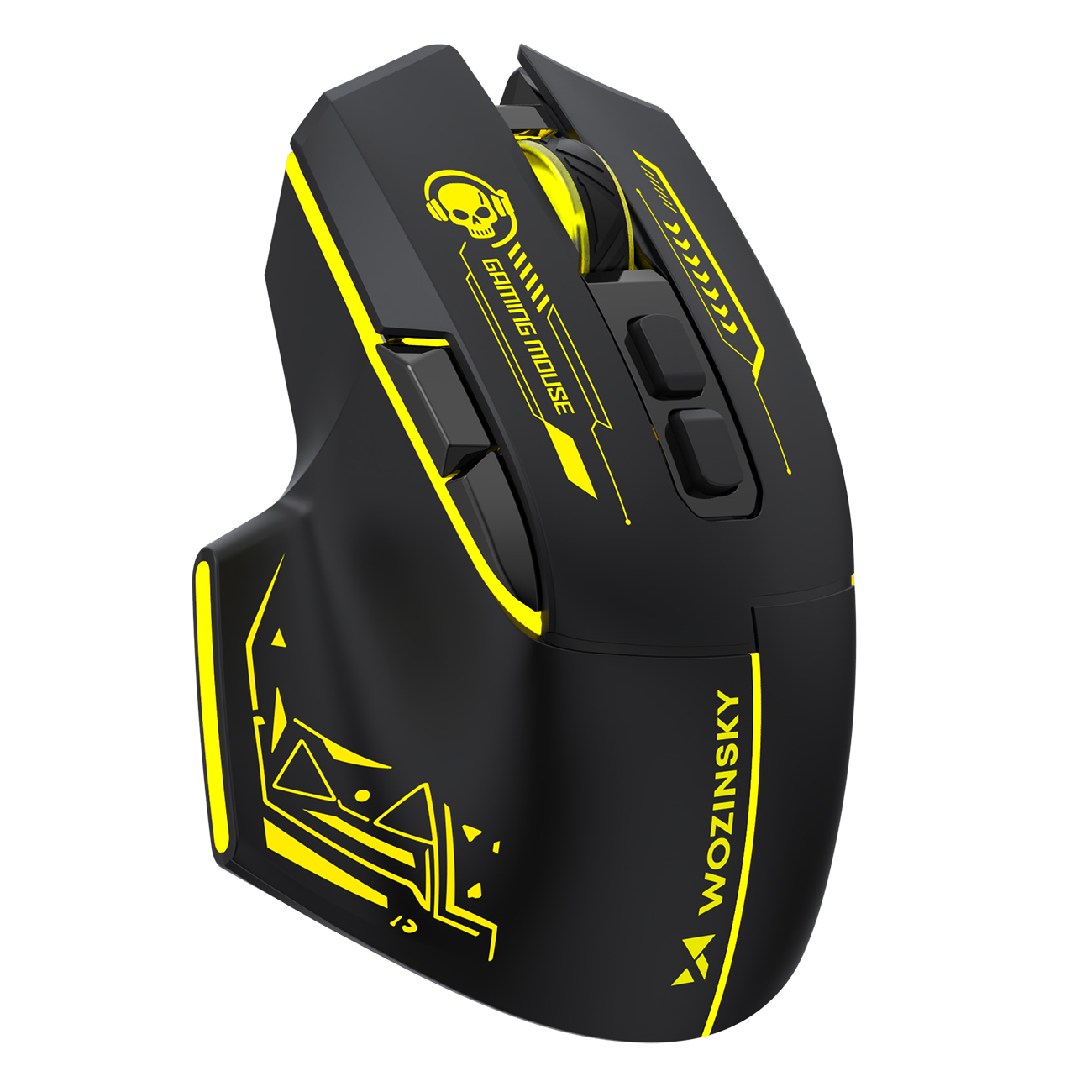 Wozinsky WMGB-1181 Wireless Optical Gaming Mouse 3200 DPI with Built-in Battery and Backlight - Black and Yellow