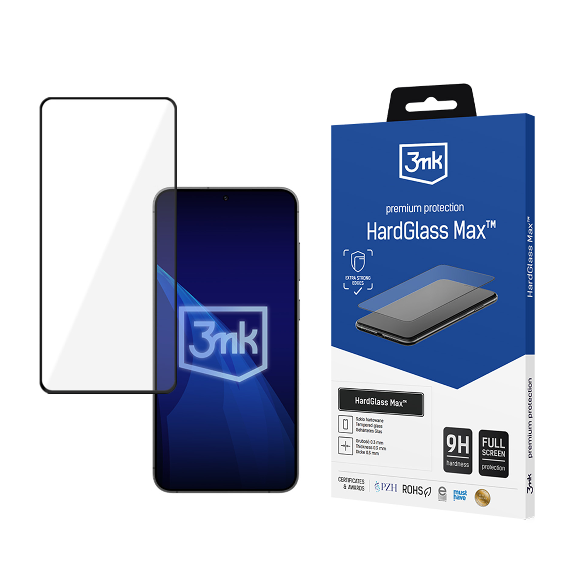 Sustiprintas viso ekrano grūdintas stiklas 3mk HardGlass Max Black, skirtas "Samsung Galaxy S24+