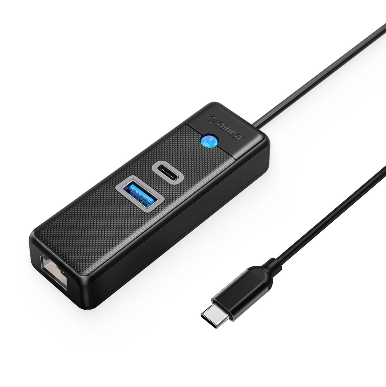 Orico PW3UR25-C3 3-port USB Hub 1x USB-A 3.0 1x USB-C 3.0 1x RJ45 2.5G Ethernet 1.8 m - Black