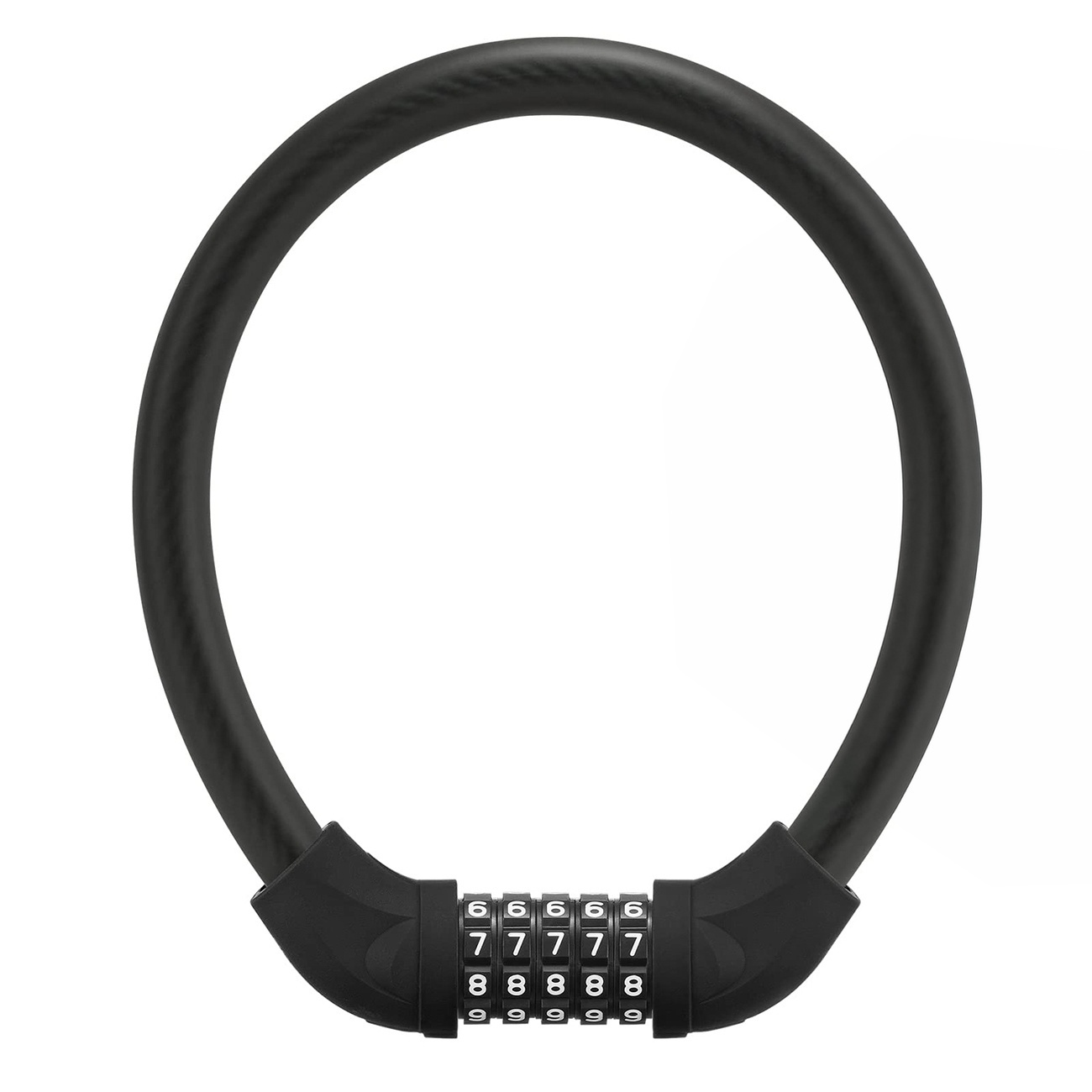 Rockbros RKS870-BK dviračio spyna su kodu ir 85 cm plieniniu trosu – juoda