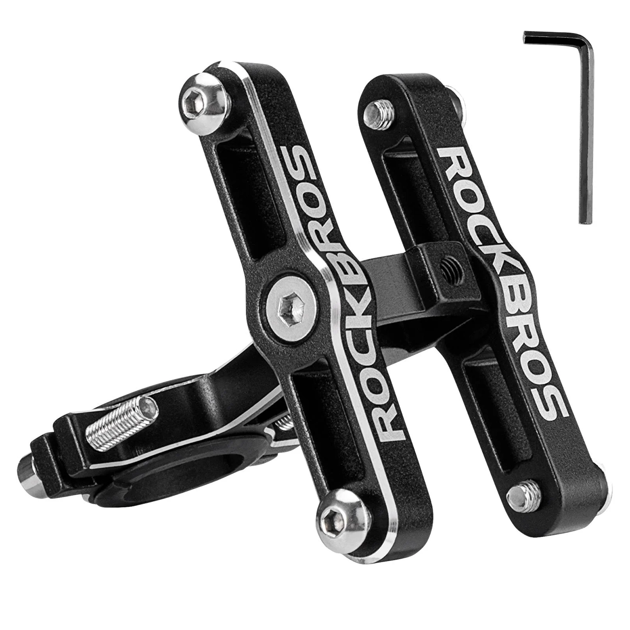 Rockbros KS-415 aliuminio reguliuojamas gertuvės laikiklio adapteris - juodas