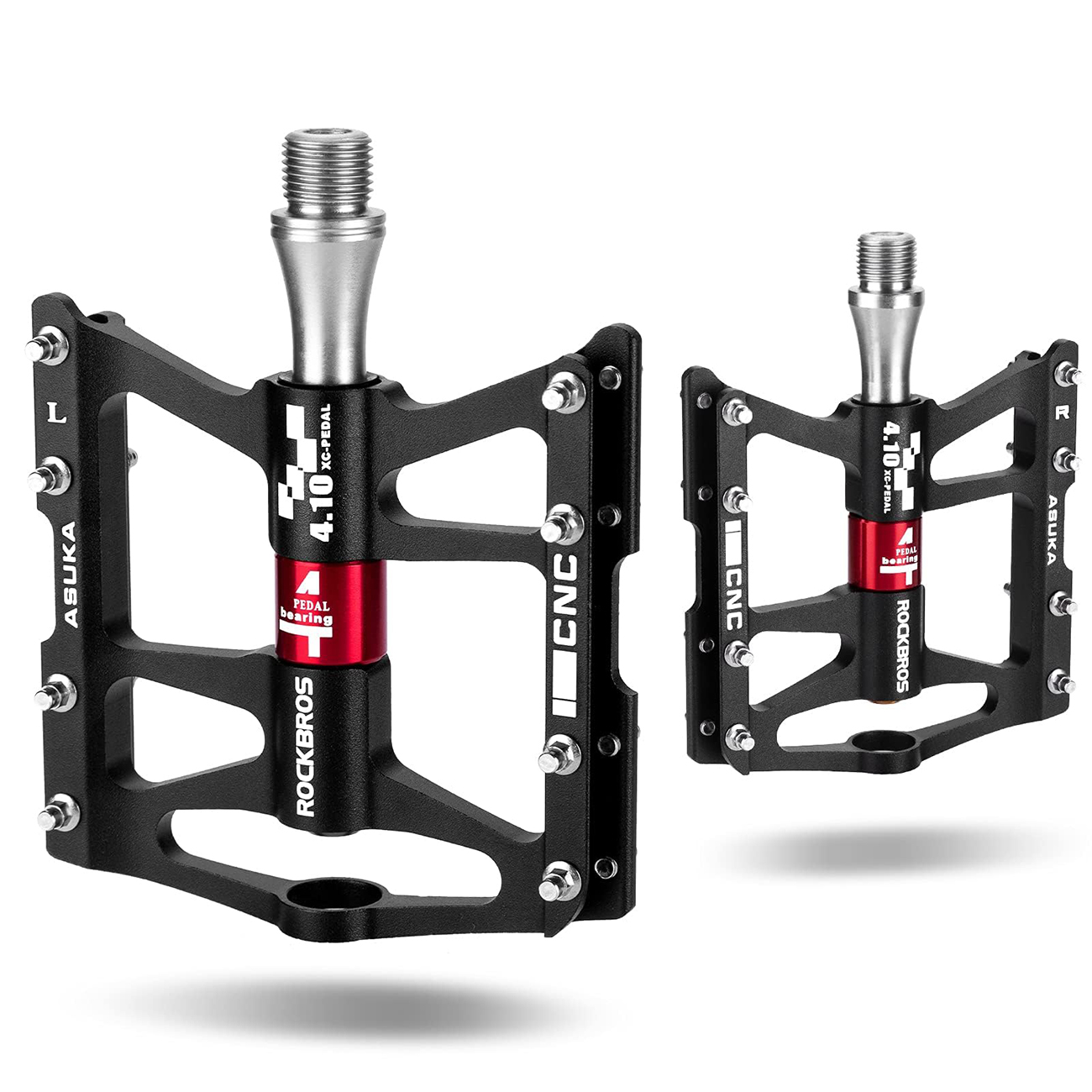 Rockbros JT410 4.10 dviračio pedalai su 4 guoliais – juodi