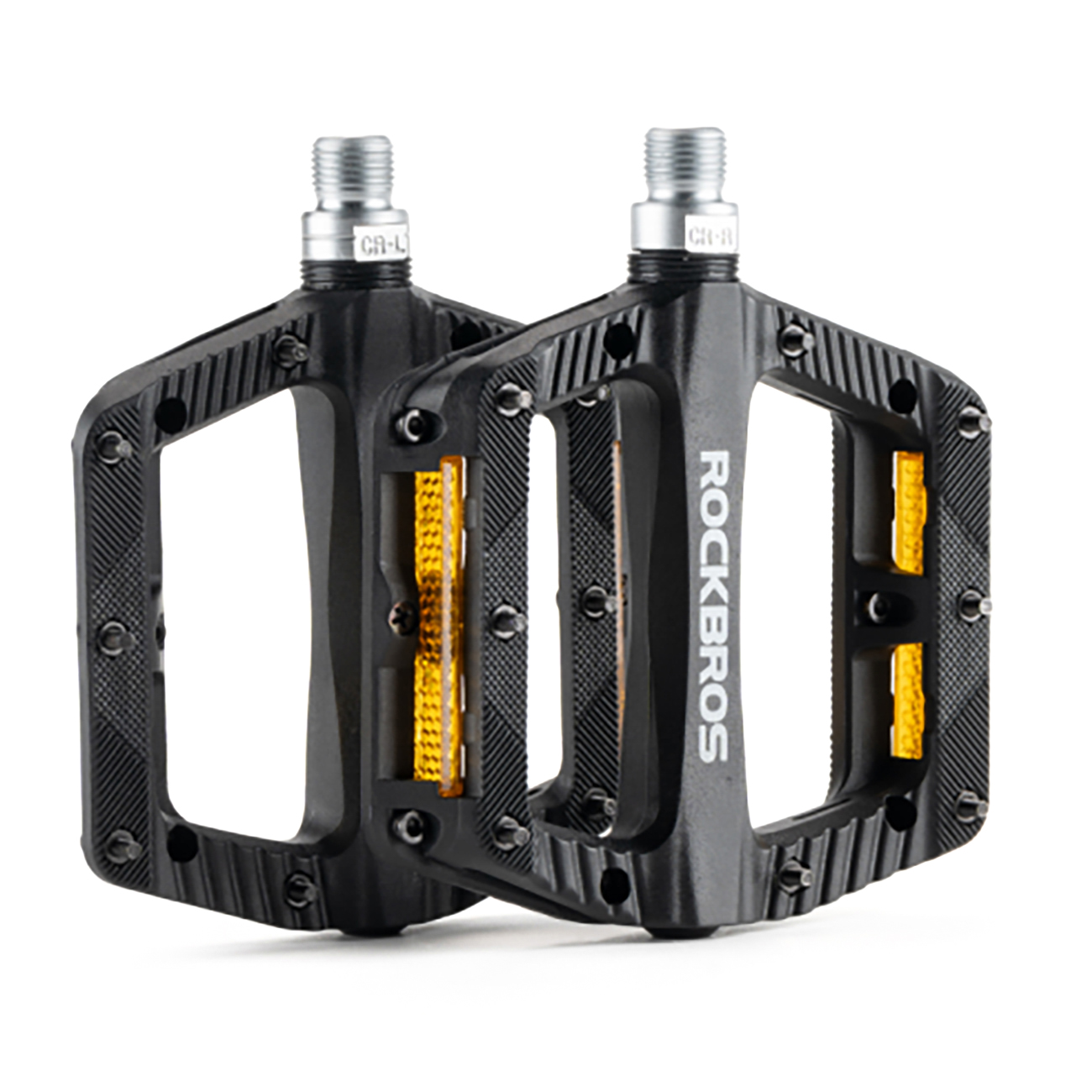 Rockbros BP2501 nailoniniai dviračio pedalai su atšvaitais – juodi