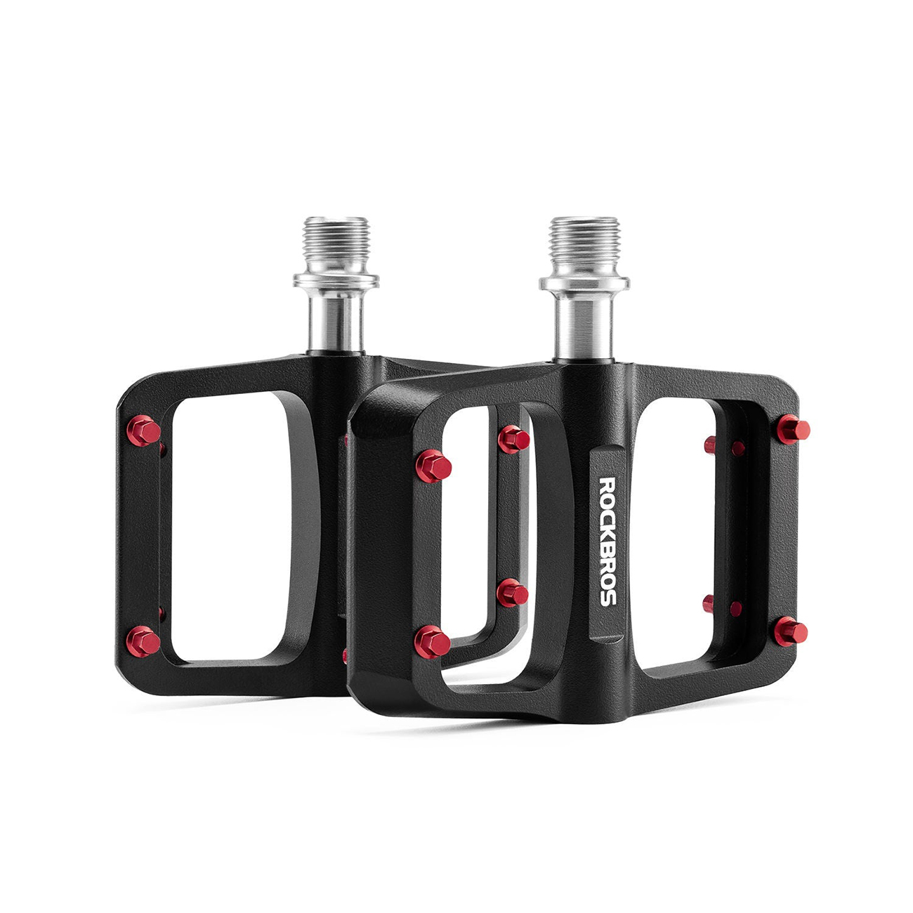 Rockbros BP2603 platforminiai dviračio pedalai su titano ašimi ir magnio lydinio guoliais – juodi