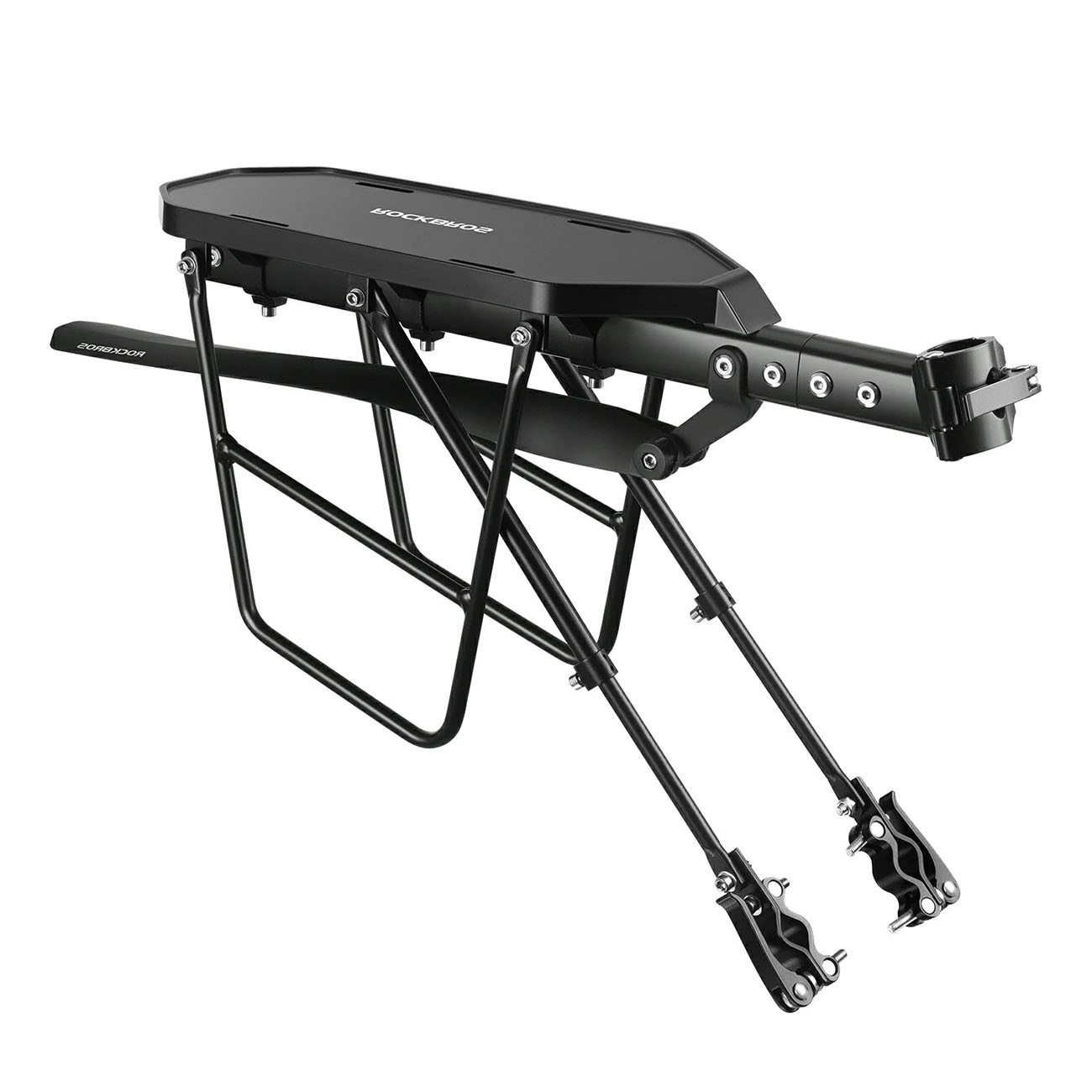 Rockbros RBHJ-1 Black Diamond dviračio bagažinė su purvasaugiu ir greito tvirtinimo sistema 26-29" kalnų dviračiams - juoda