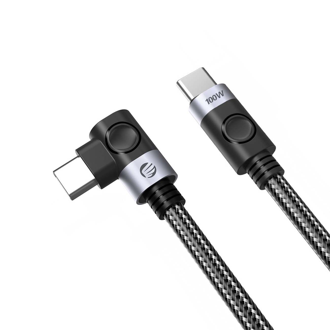 Orico C2C kampinis USB-C–USB-C PD, 100 W laidas, 0,5 m – juodas