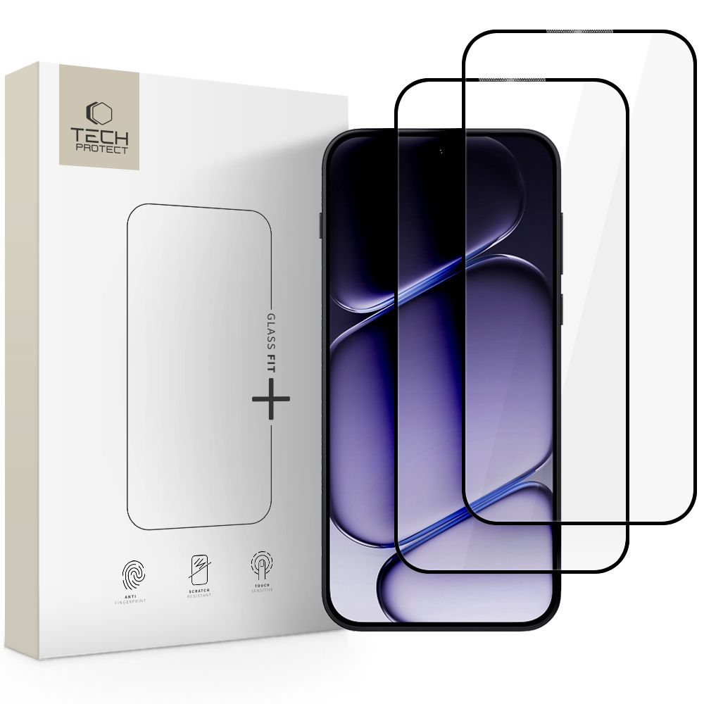 Tech-Protect Glass Fit+ 2 grūdintų stiklų rinkinys, skirtas OnePlus Nord 6 – juodas