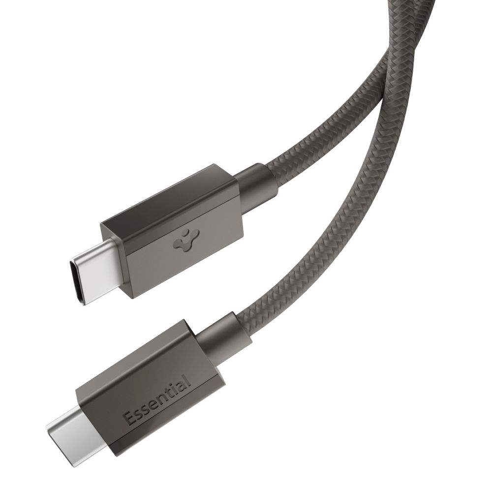 Spigen Essential EB6015CC USB-C laidas, 60 W, 150 cm – tamsiai pilkas