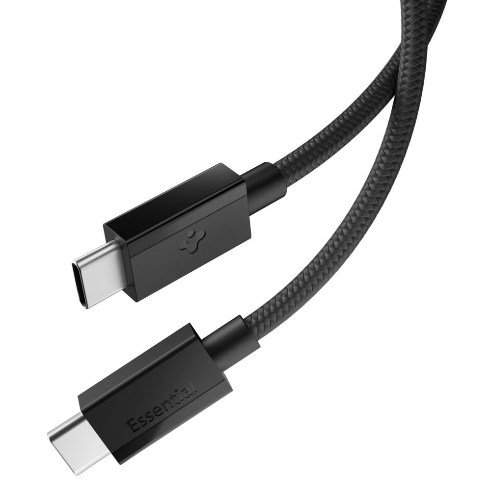 Spigen Essential EB6015CC USB-C laidas, 60 W, 150 cm – juodas
