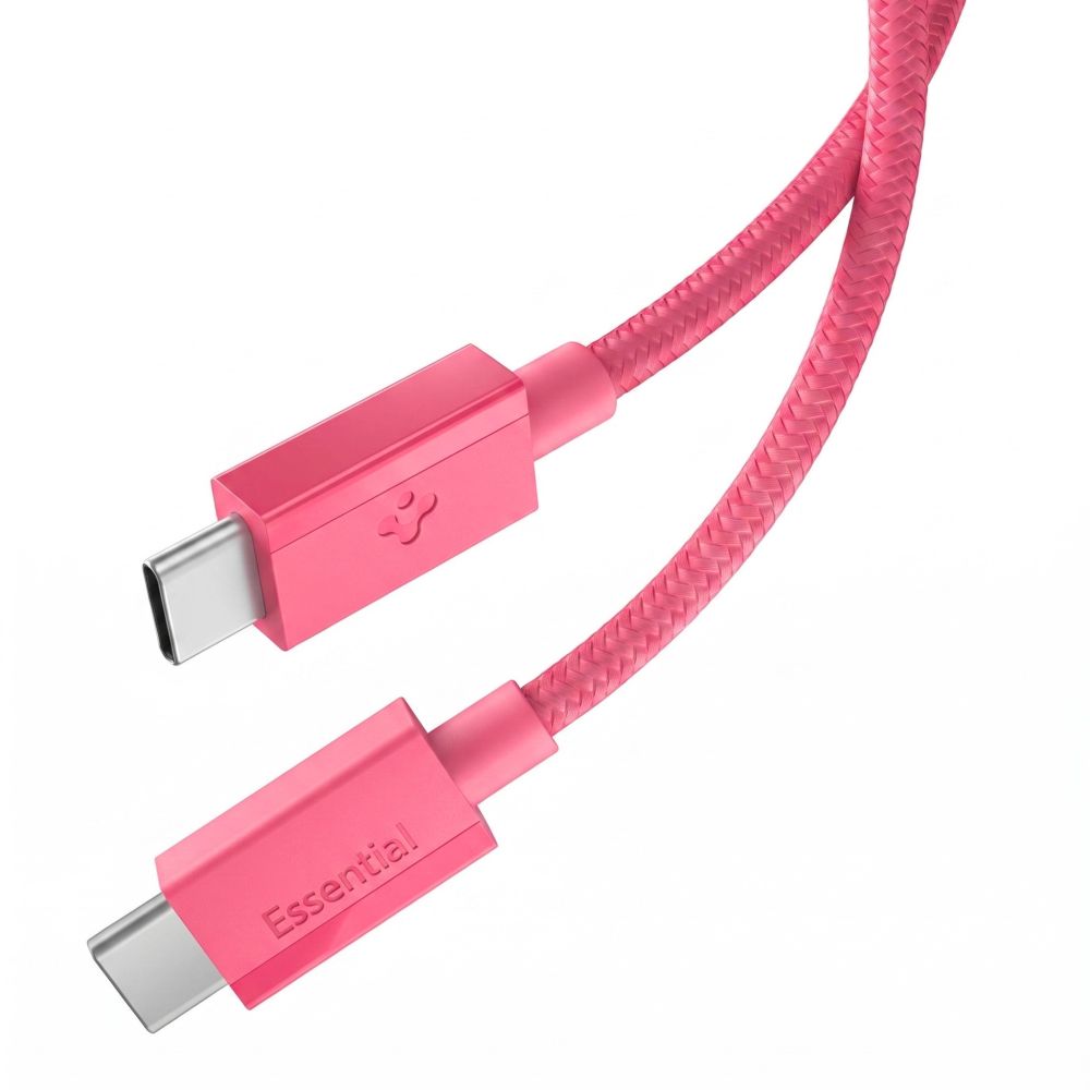 Spigen Essential EB6015CC USB-C laidas, 60 W, 100 cm – rožinis