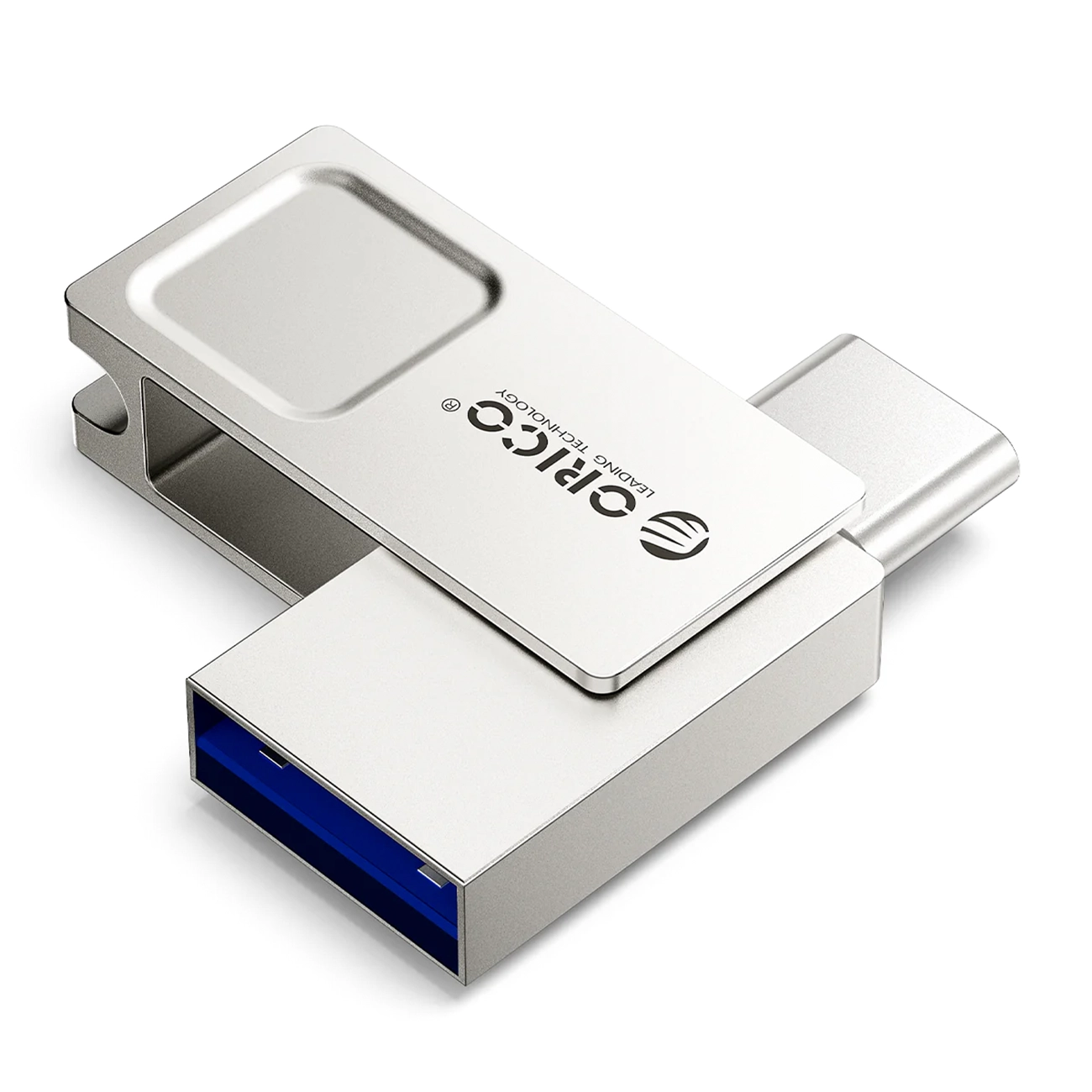 USB-накопитель Orico U301, 64 ГБ, USB-A/USB-C, USB 3.2 Gen 1, серебристый