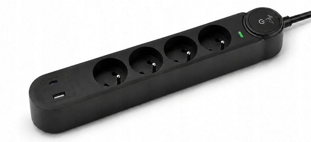 Удлинитель 4 розетки + USB A + USB C Art FU915 3 м черный
