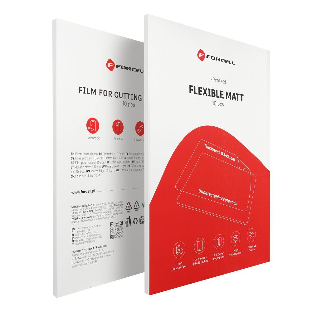 Plėvelė pjovimo aparatui Forcell F-Protect Flexible TABLET MATT planšetėms iki 13" 10 vnt.
