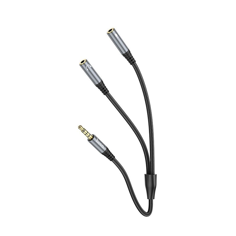 Kabel AUX 2w1 Jack 3,5 mm (męski) do 2 x Jack 3,5 mm (żeński) Hoco 0,25 m UPA21 pilkas (SC)