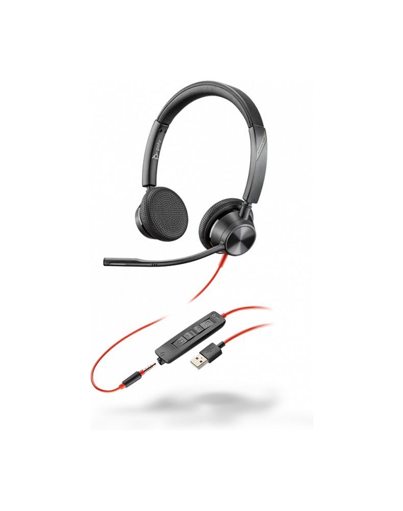 Wire headphones Jack 3,5 mm / USB A Poly Blackwire C3325 black