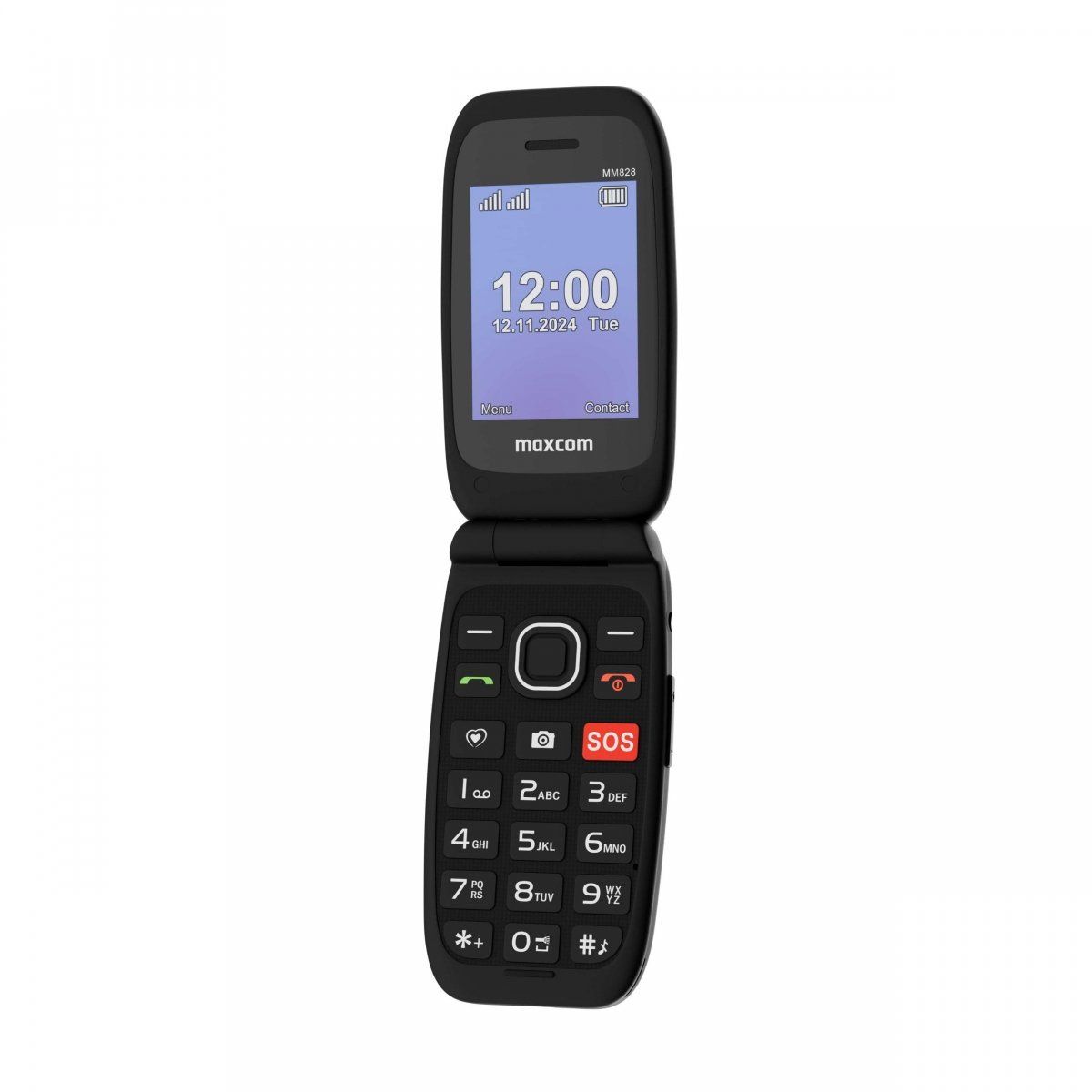 MAXCOM mobilusis telefonas senjorams MM828 L 4G, juodas