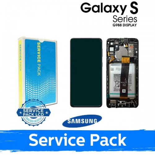 LCD-дисплей, совместимый с Samsung G998 S21 Ultra, с рамкой / фантомно-черный / (сервисный комплект) +ВКЛЮЧАЯ АККУМУЛЯТОР