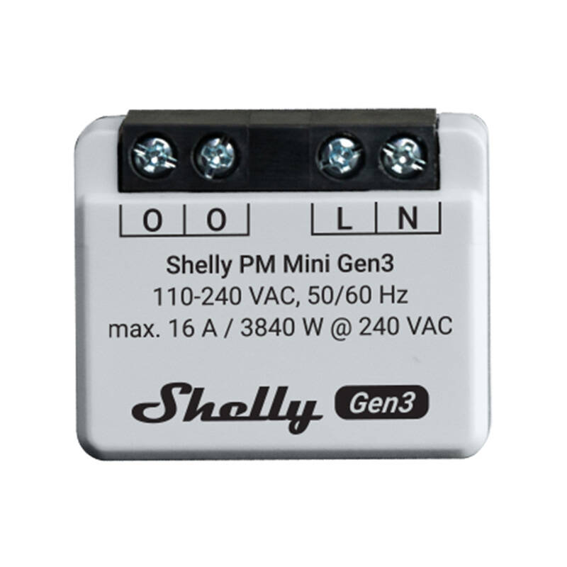 Shelly PM Mini Gen3 valdiklis, WiFi/Bluetooth
