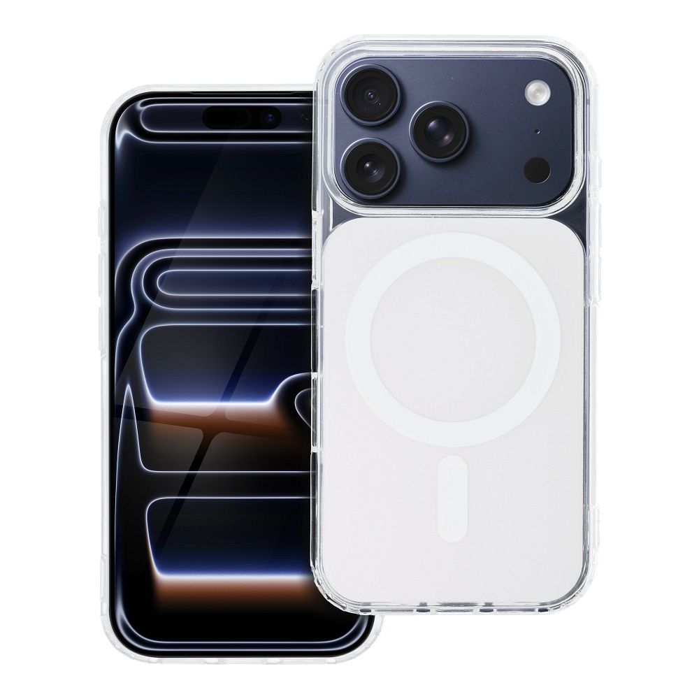 Case for iPhone 15 PRO MAX Clear Fusion Mag Cover compatible with MagSafe white