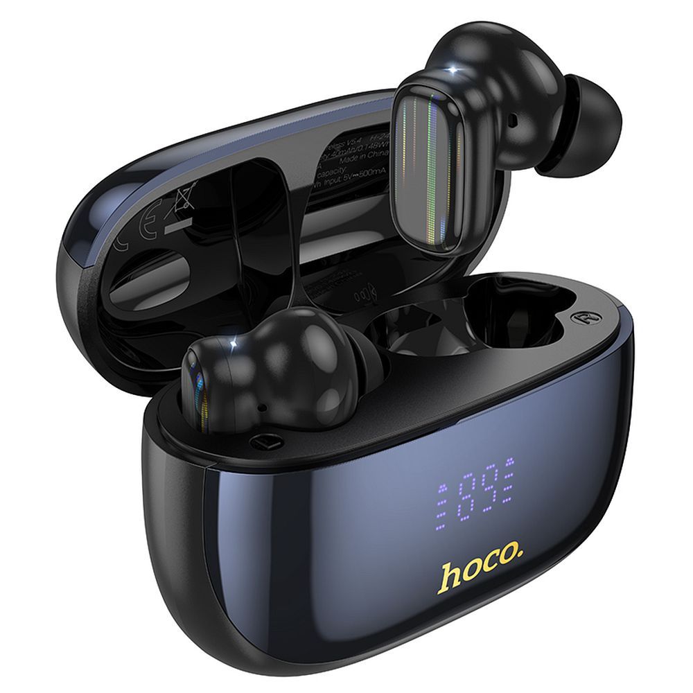 HOCO belaidės ausinės Bluetooth TWS ANC + ENC EQ20, juodos
