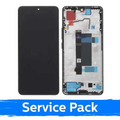 Ekranas skirtas Xiaomi Redmi Note 13 Pro 5G / Poco X6 5G su rėmeliu / Olive Green / (Service Pack)